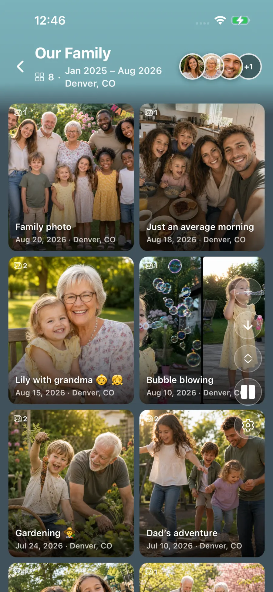 Our Family series with episode cards
